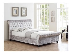 Chester Crushed Velvet fabric bed